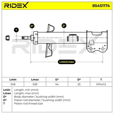 Stoßdämpfer RIDEX 854S1174 854S1174 - foto 7