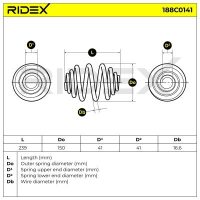 Fahrwerksfeder RIDEX 188C0141 188C0141 - foto 5