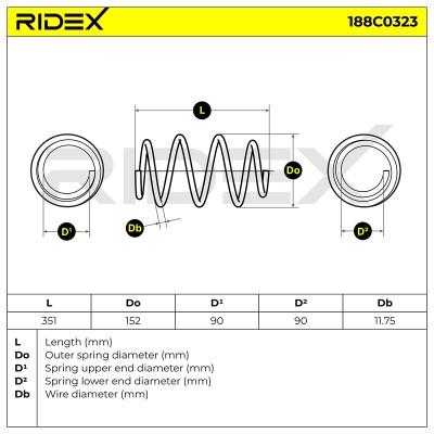 Fahrwerksfeder RIDEX 188C0323 188C0323 - foto 6