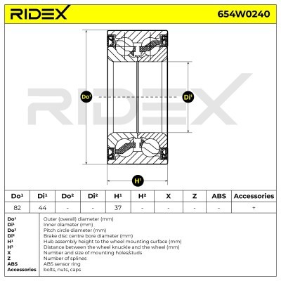 Radlager RIDEX 654W0240 654W0240 - foto 3