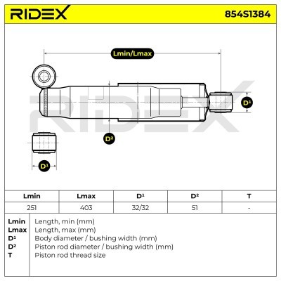 Stoßdämpfer RIDEX 854S1384 854S1384 - foto 8