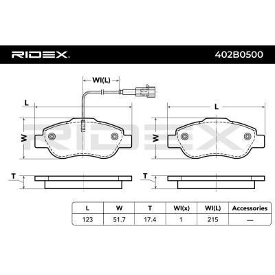 Bremsbeläge Satz RIDEX 402B0500 402B0500 - foto 3