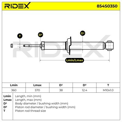 Stoßdämpfer RIDEX 854S0350 854S0350 - foto 8