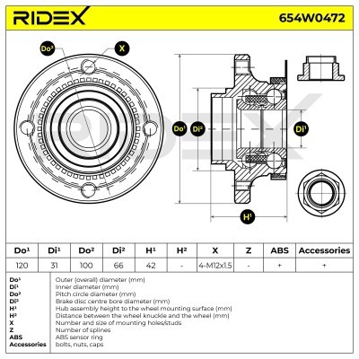 Radlager RIDEX 654W0472 654W0472 - foto 5