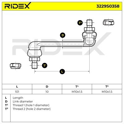 Stabilisator Stange RIDEX 3229S0358 3229S0358 - foto 5
