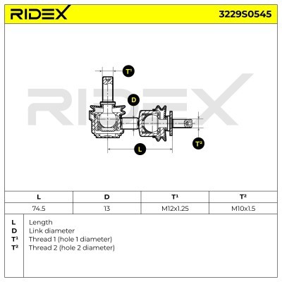 Stabilisator Stange RIDEX 3229S0545 3229S0545 - foto 5