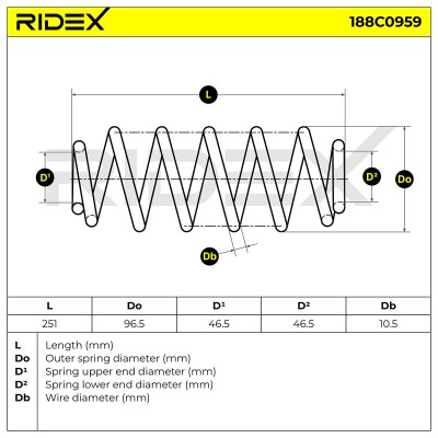 Fahrwerksfeder RIDEX 188C0959 188C0959 - foto 5
