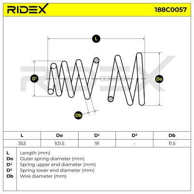 Fahrwerksfeder RIDEX 188C0057 188C0057 - foto 5