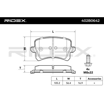 Bremsbeläge Satz RIDEX 402B0642 402B0642 - foto 4