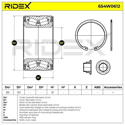 Radlager RIDEX 654W0612 654W0612 - foto 3