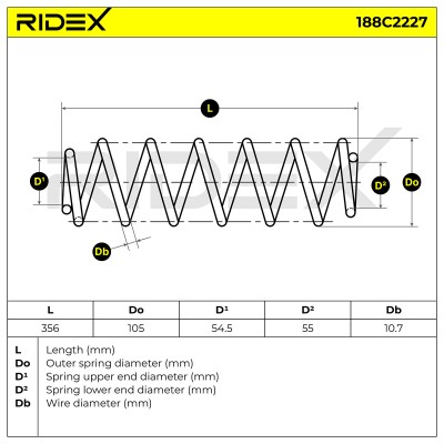 Fahrwerksfeder RIDEX 188C2227 188C2227 - foto 5