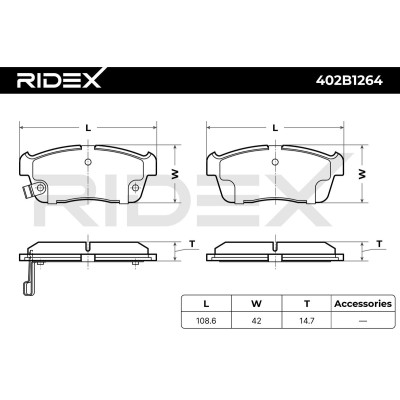 Bremsbeläge Satz RIDEX 402B1264 402B1264 - foto 6