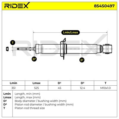 Stoßdämpfer RIDEX 854S0497 854S0497 - foto 9