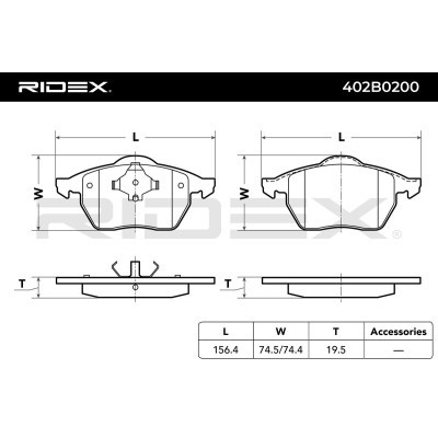 Bremsbeläge Satz RIDEX 402B0200 402B0200 - foto 8