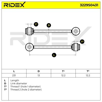 Stabilisator Stange RIDEX 3229S0431 3229S0431 - foto 5