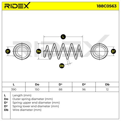 Fahrwerksfeder RIDEX 188C0563 188C0563 - foto 5