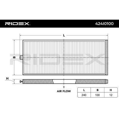 Filter, Innenraumluft RIDEX 424I0100 424I0100 - foto 3