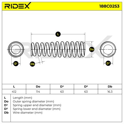 Fahrwerksfeder RIDEX 188C0253 188C0253 - foto 5
