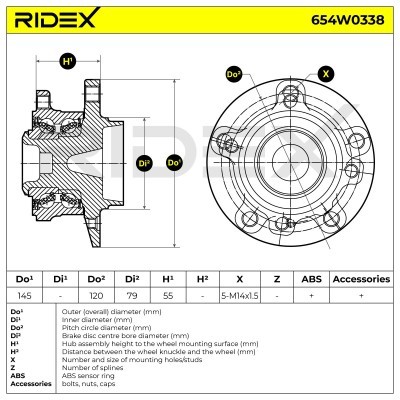 Radlager RIDEX 654W0338 654W0338 - foto 5