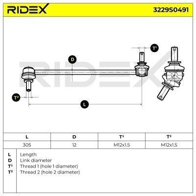 Stabilisator Stange RIDEX 3229S0491 3229S0491 - foto 6