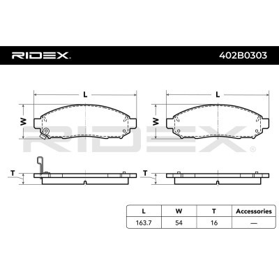 Bremsbeläge Satz RIDEX 402B0303 402B0303 - foto 4