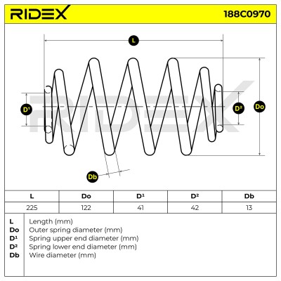 Fahrwerksfeder RIDEX 188C0970 188C0970 - foto 5