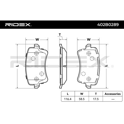 Bremsbeläge Satz RIDEX 402B0289 402B0289 - foto 5