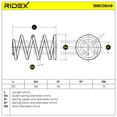 Fahrwerksfeder RIDEX 188C0649 188C0649 - foto 6