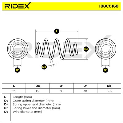 Fahrwerksfeder RIDEX 188C0168 188C0168 - foto 5
