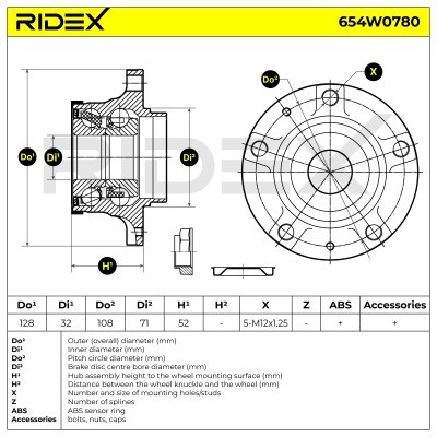 Radlager RIDEX 654W0780 654W0780 - foto 5