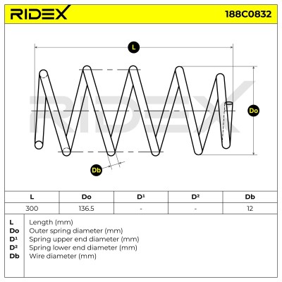 Fahrwerksfeder RIDEX 188C0832 188C0832 - foto 4