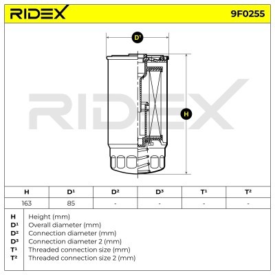 Kraftstofffilter RIDEX 9F0255 9F0255 - foto 6