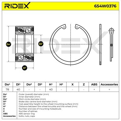 Radlager RIDEX 654W0376 654W0376 - foto 5