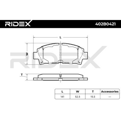 Bremsbeläge Satz RIDEX 402B0421 402B0421 - foto 7