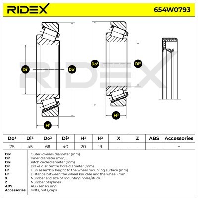 Radlager RIDEX 654W0793 654W0793 - foto 5