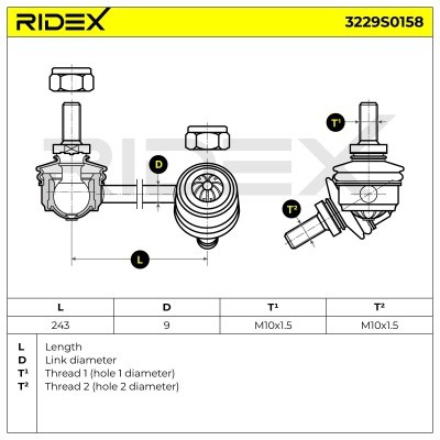 Stabilisator Stange RIDEX 3229S0158 3229S0158 - foto 9