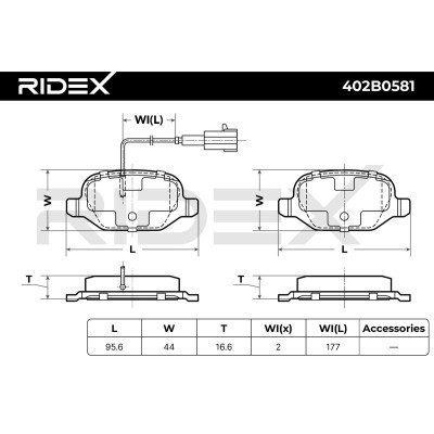 Bremsbeläge Satz RIDEX 402B0581 402B0581 - foto 7