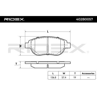 Bremsbeläge Satz RIDEX 402B0057 402B0057 - foto 6