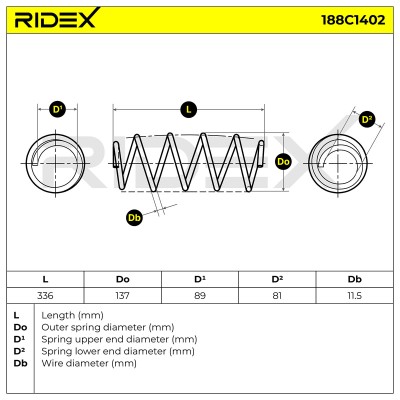Fahrwerksfeder RIDEX 188C1402 188C1402 - foto 5