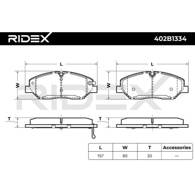 Bremsbeläge Satz RIDEX 402B1334 402B1334 - foto 7