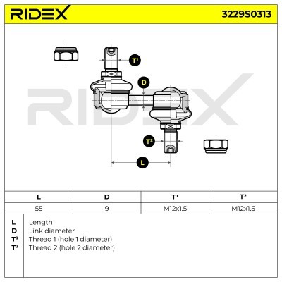 Stabilisator Stange RIDEX 3229S0313 3229S0313 - foto 9