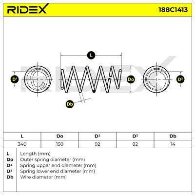 Fahrwerksfeder RIDEX 188C1413 188C1413 - foto 6