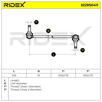 Stabilisator Stange RIDEX 3229S0411 3229S0411 - foto 5