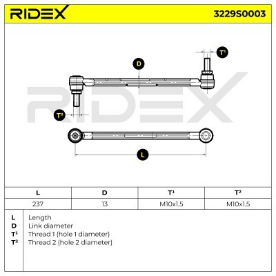 Stabilisator Stange RIDEX 3229S0003 3229S0003 - foto 5