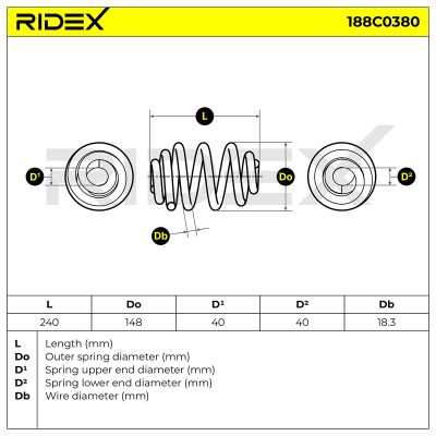 Fahrwerksfeder RIDEX 188C0380 188C0380 - foto 5