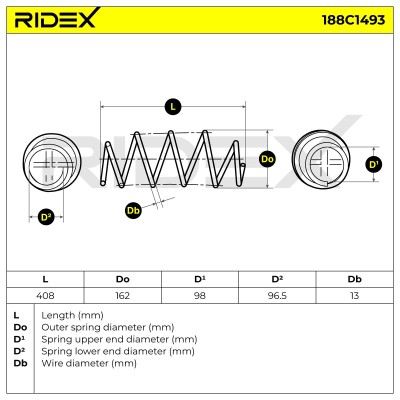 Fahrwerksfeder RIDEX 188C1493 188C1493 - foto 4