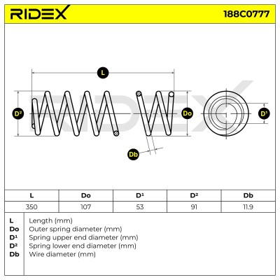 Fahrwerksfeder RIDEX 188C0777 188C0777 - foto 6