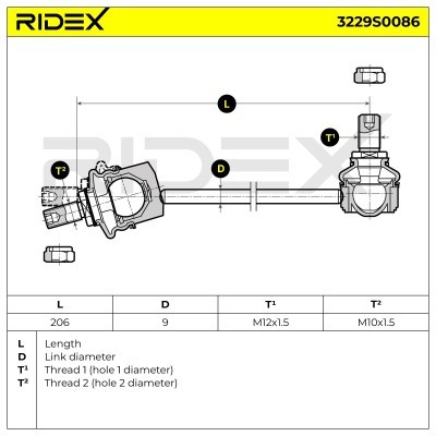 Stabilisator Stange RIDEX 3229S0086 3229S0086 - foto 7