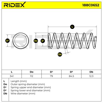 Fahrwerksfeder RIDEX 188C0652 188C0652 - foto 4