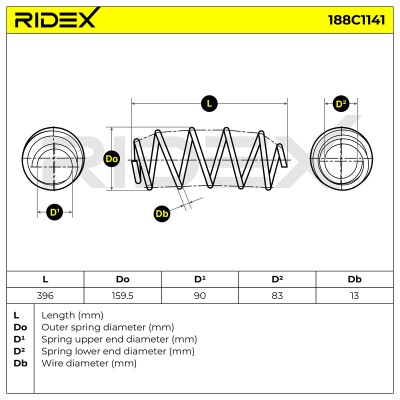 Fahrwerksfeder RIDEX 188C1141 188C1141 - foto 5